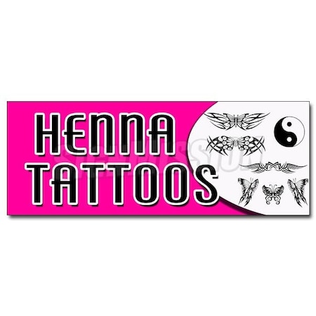 Signmission HENNA TATTOOS DECAL sticker natural long lasting temporary parlor artist, D-48 Henna Tattoos D-48 Henna Tattoos